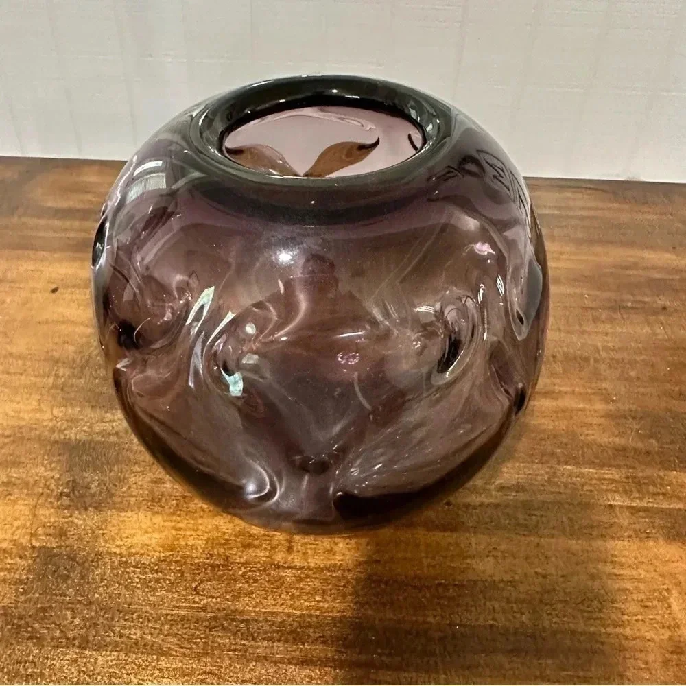 Vintage Amethyst Round Flower Vase 6